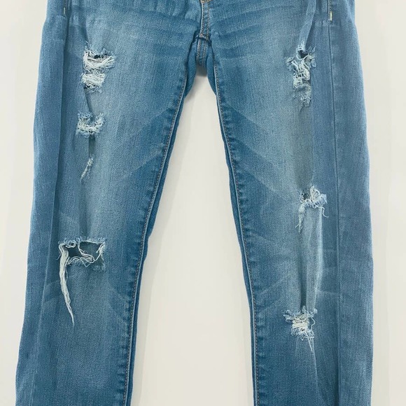 American Eagle Outfitters Distressed Mid Rise Jegging Blue Jeans Size 2 - Picture 6 of 7